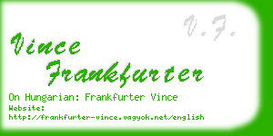 vince frankfurter business card